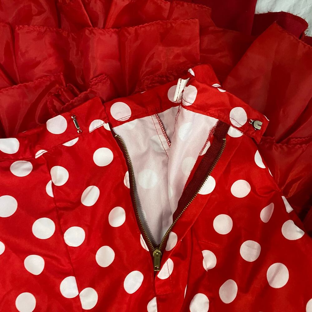 Bata de Cola Flamenco Performance Skirt & Matching Bag Red Polka Dot Size Small - Picture 14 of 16